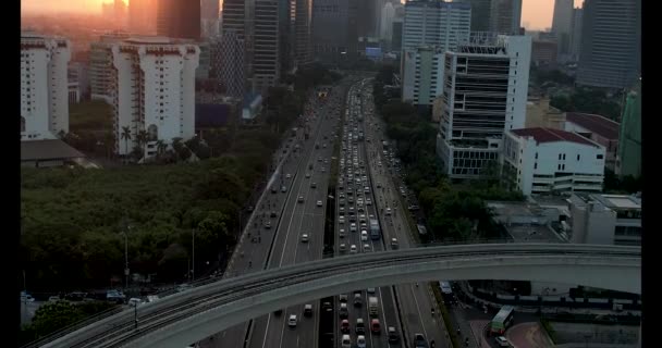 Vue Aérienne Des Immeubles Bureaux Quartier Central Des Affaires Jakarta — Video