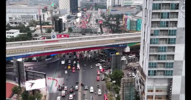 Auto Stadsverkeer Files Een Stroom Auto Bekasi Indonesië November 2023 — Stockvideo