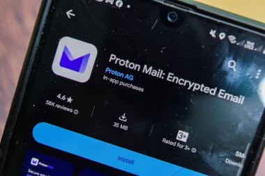 Proton Postası - Akıllı Telefon ekranında şifrelenmiş e- posta uygulaması. Proton Mail, Proton AG tarafından geliştirilen ücretsiz ağ tarayıcısıdır. Bekasi, Endonezya, 9 Nisan 2024