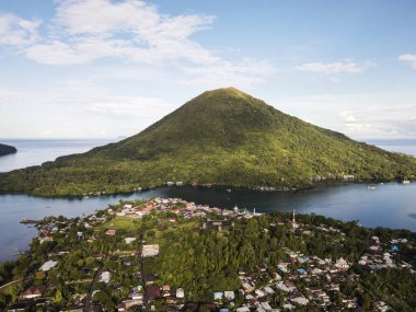 Aerial view of Fort Belgica With Banda Neira ocean In Background. Maluku, Indonesia, April 13, 2024 clipart