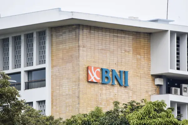 stock image Bank Negara Indonesia building in Jakarta. BNI was founded in 1946. The building was designed in the Art Deco style. Jakarta, Indonesia, May 1, 2024