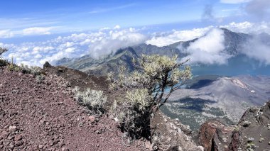Göl ve yüksek zirveli yüksek dağ manzarası