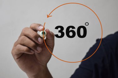 İşadamı eli işaretli 360 derece yazıyor