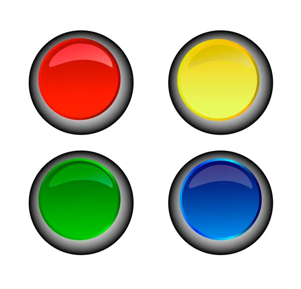 Imagen Vectorial Botones Diferentes Colores Sobre Fondo Blanco Válido Para — Archivo Imágenes Vectoriales