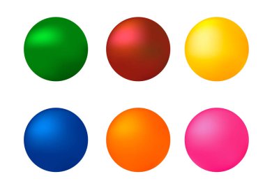 Beyaz arkaplanda 3d vektör topları kümesi