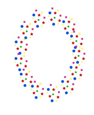 Çok renkli geometrik şekillerin çerçeveleri