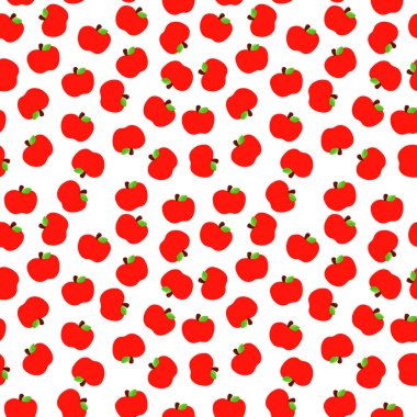 Arka planda kırmızı elmaların vektör deseni