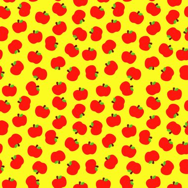 Arka planda kırmızı elmaların vektör deseni
