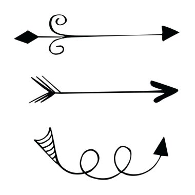 Düz ve bükülmüş oklar.