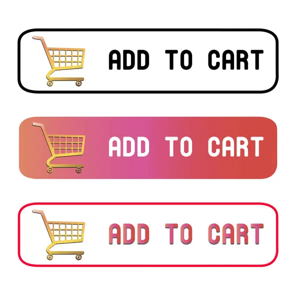 在网上商店的网站上添加购物车的按钮 — 图库矢量图片