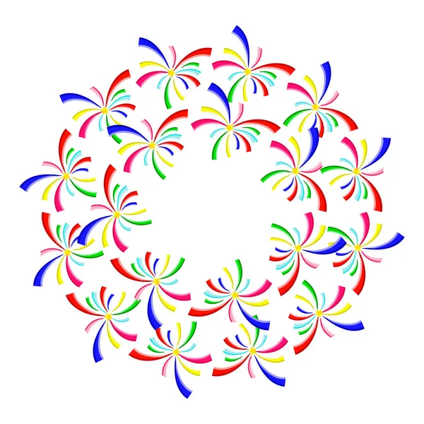 Многоцветный Фейерверк Белом Фоне — стоковый вектор