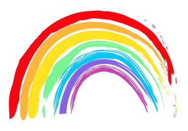 Gökkuşağı, beyaz arkaplanda çok renkli çizgiler