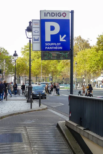 Paris França Outubro 2022 Pagando Estacionamento Subterrâneo Cidade Para Carro — Fotografia de Stock