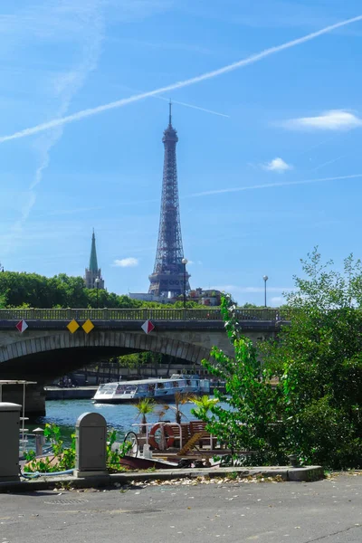 Paříž Francie Září 2022 Pohled Most Invalides Eiffelovu Věž Slavná — Stock fotografie