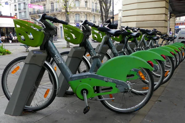 Paris França Abril 2023 Linha Bicicleta Assistida Elétrica Alternativa Ecológica — Fotografia de Stock