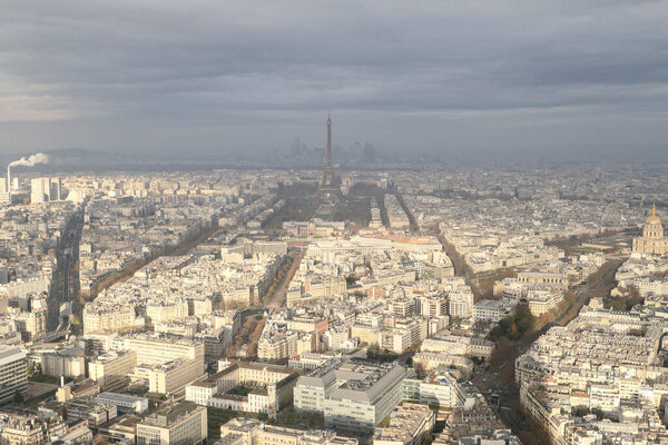 Paris. France. December 03. 2023. Aerial view of the city of Paris. One of the most visited capitals in the world.