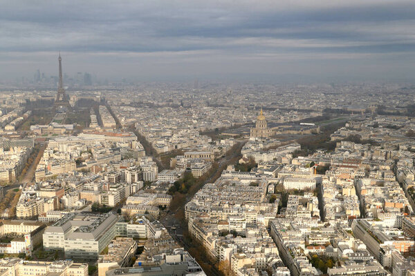 Paris. France. December 03. 2023. Aerial view of the city of Paris. One of the most visited capitals in the world.