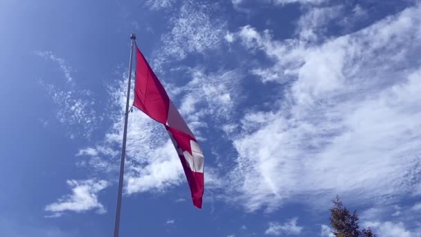 カナダの国旗 雲の空の背景 — ストック動画