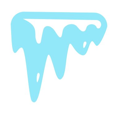 Buz saçağı düz çizimi izole edildi. Buz saçağı simgesi. Noel dekoratif unsuru