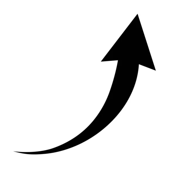 Icône Flèche Courbe Nette Illustration Vectorielle Flèche Arrondie Noire Pointeur — Image vectorielle