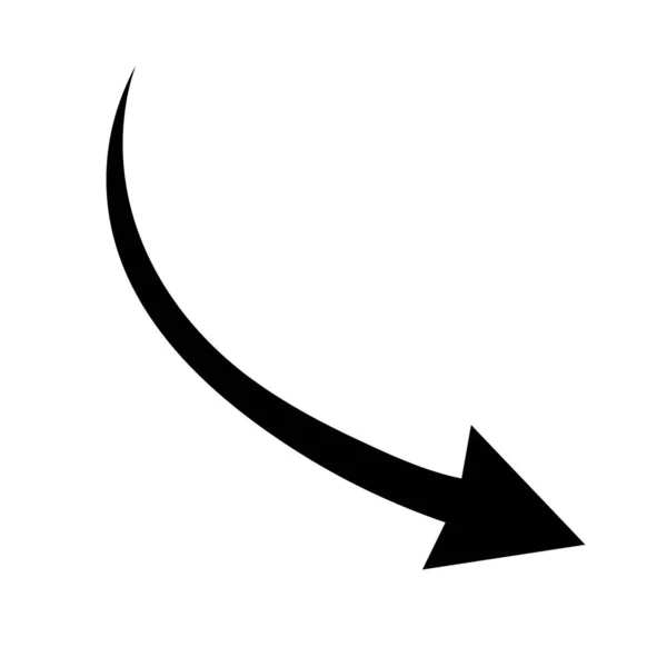 Иконка Стрелкой Векторная Иллюстрация Чёрная Округлая Стрела Указатель Направления Указывающий — стоковый вектор