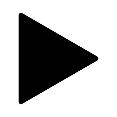 Yön oku. Üçgen yön gösterici. Kara ok simgesi sağ tarafı gösteriyor. Vektör illüstrasyonu