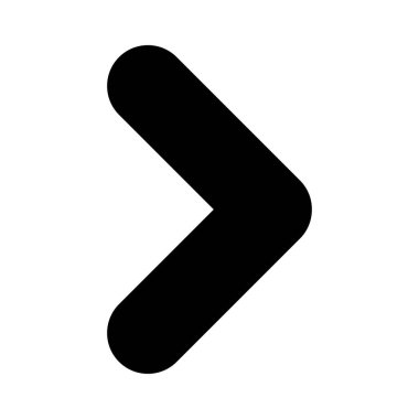 Yuvarlak kenarlı ok işaretçisi. Kara ok simgesi sağ tarafı gösteriyor. Vektör illüstrasyonu