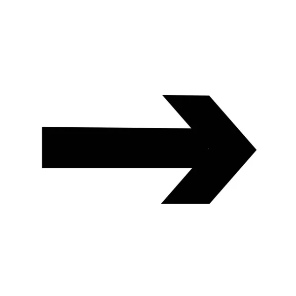 Straight Pointed Arrow Icon Black Vector Arrow Pointing Right Black — Stock Vector