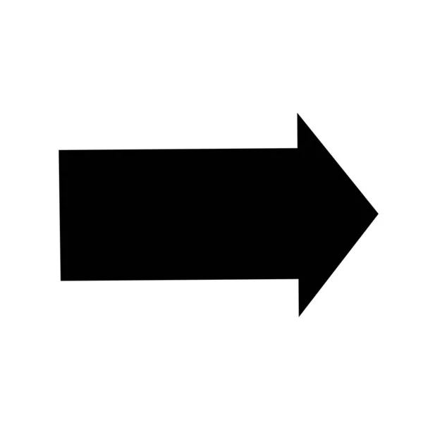 Icône Flèche Droite Pointue Flèche Vectorielle Noire Pointant Droite Pointeur — Image vectorielle
