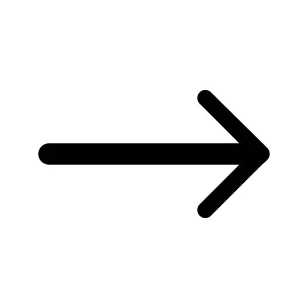 細い直線矢印アイコン 右を指す黒い矢印 黒の方向ポインタ ベクターイラスト — ストックベクタ