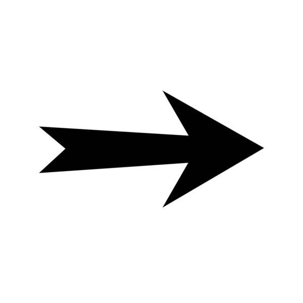 Icône Flèche Droite Pointue Flèche Noire Pointant Vers Droite Pointeur — Image vectorielle