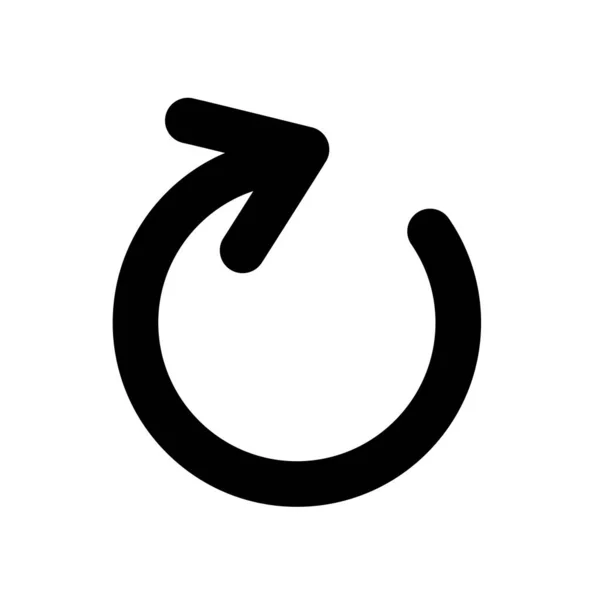 Pfeil Symbol Uhrzeigersinn Schwarzer Gebogener Kreisförmiger Pfeil Der Die Kreisförmige — Stockvektor