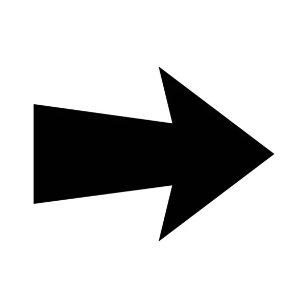 Иконка Стрелкой Черная Стрелка Указывающая Направо Черный Указатель Направления Векторная — стоковый вектор