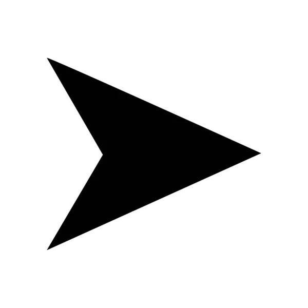 Стрілка Напрямку Трикутний Вказівник Напрямку Піктограма Чорної Стрілки Вказує Праворуч — стоковий вектор