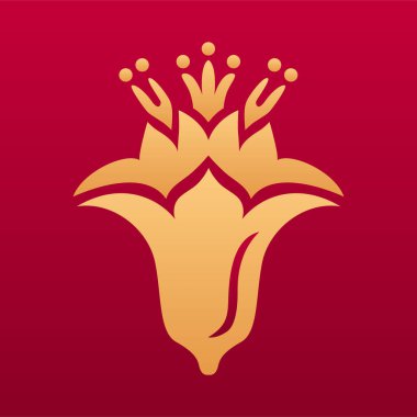 Çin çiçekli süsleme elementi. Çin geleneksel çiçek deseni. İzole vektör çizimi. Nar çiçeği simgesi