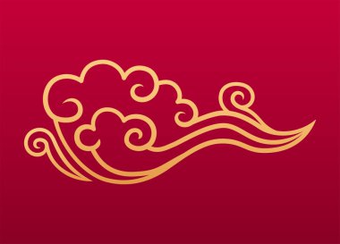 Çin dekoratif elementini bulut. Gökyüzü Asya dekoratif çizimleri