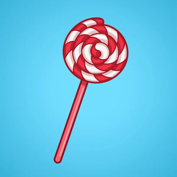 Lollipop Ilustrace Červené Bonbóny Klacku Ručně Kreslená Vektorová Ilustrace — Stockový vektor