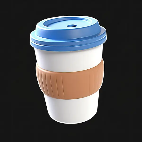 Disposable Coffee Cup Model Render Isolated Realistic Illustration — Stock Photo, Image