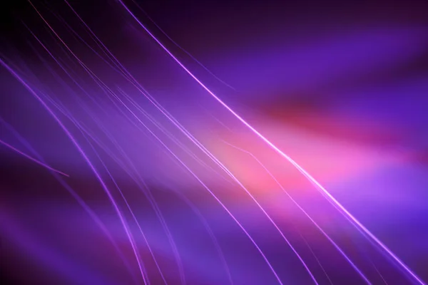 Abstract colorful background with purple light raws. Light beams shining on black background. Syntwave abstract background.