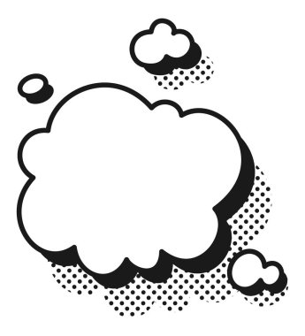 Çizgi roman konuşma balonu. Çizgi film çizimi. Kelime balonu. Metin bulutu. Çizgi roman için elle çizilmiş pankart