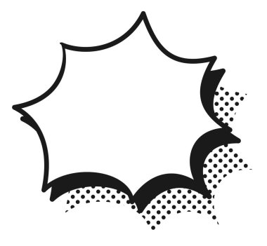 Çizgi roman konuşma balonu. Çizgi film çizimi. Kelime balonu. Metin bulutu. Çizgi roman için elle çizilmiş pankart