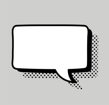 Çizgi roman için konuşma balonu ikonu. Bulut karikatür çizimi. Çizgi roman için kelime balonu