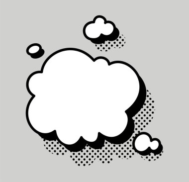 Çizgi roman için konuşma balonu ikonu. Bulut karikatür çizimi. Çizgi roman için kelime balonu