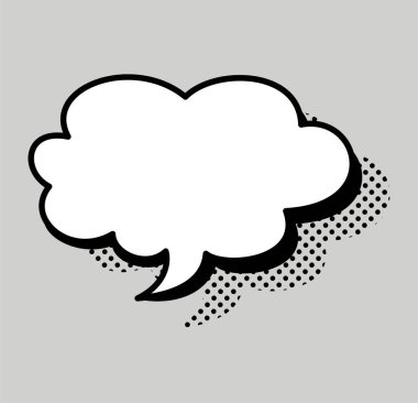 Çizgi roman için konuşma balonu ikonu. Bulut karikatür çizimi. Çizgi roman için kelime balonu