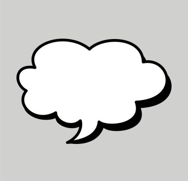 Çizgi roman için konuşma balonu ikonu. Bulut karikatür çizimi. Çizgi roman için kelime balonu