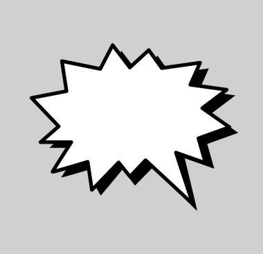 Çizgi roman için konuşma balonu ikonu. Bulut karikatür çizimi. Çizgi roman için kelime balonu