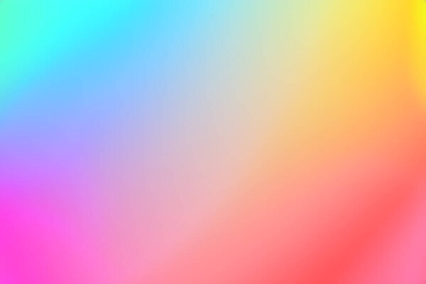 Colorful gradient. Vector. Holographic neon trendy background. Blurred rainbow colored gradient.