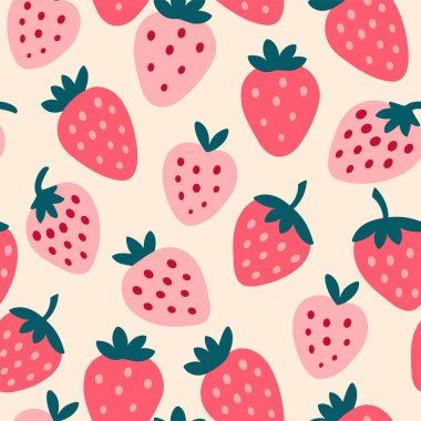 Çilek pürüzsüz desen. Böğürtlenin vektör düz çizimi.