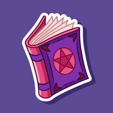 Çizgi roman illüstrasyon çıkartması. Vektör Cadılar Bayramı dekorasyonu. Cadılar Bayramı temalı element