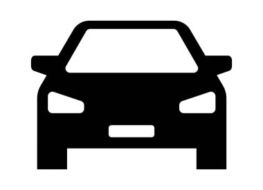 Basit bir araba ikonu. Düz siyah bir araba sembolü